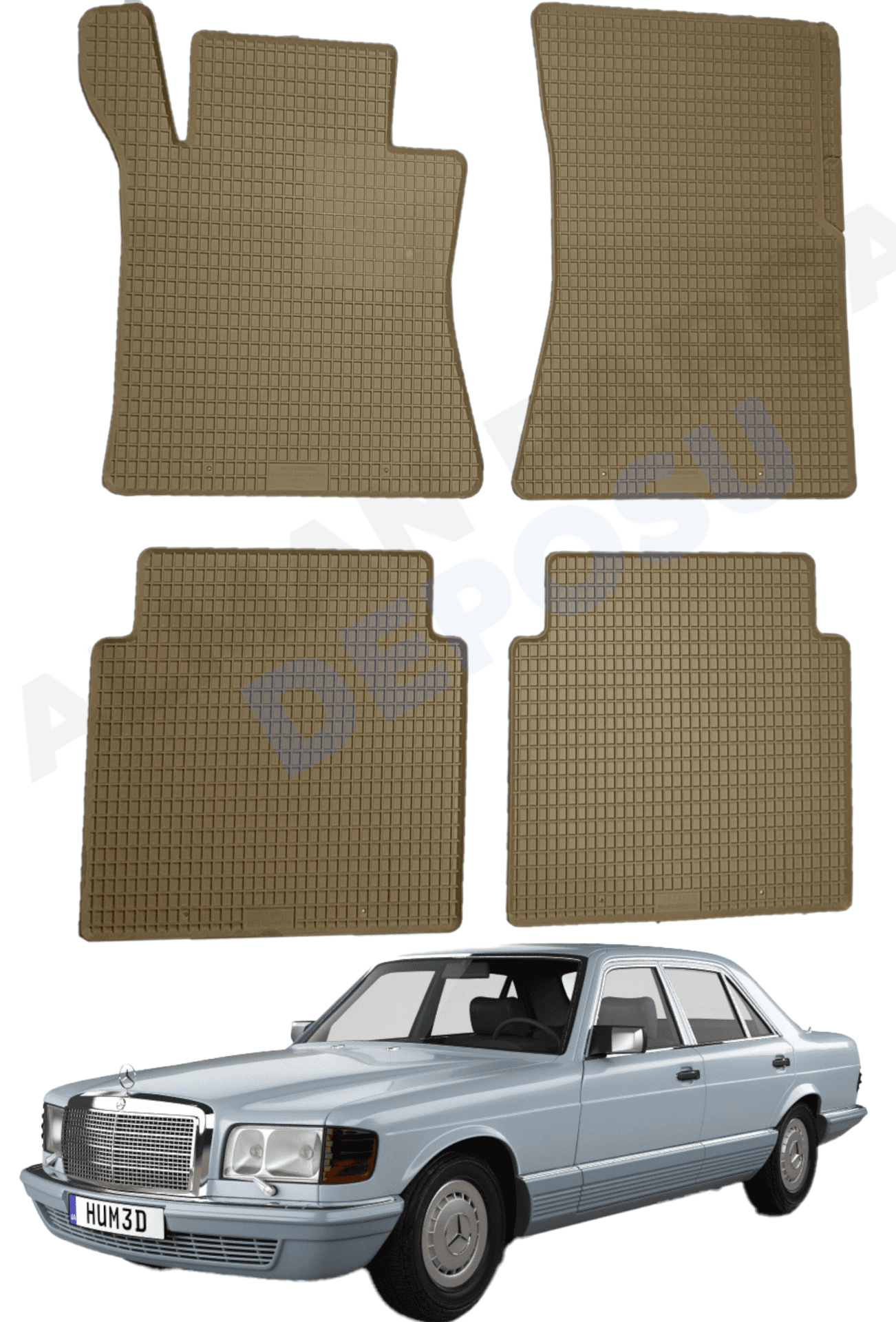 Mercedes W126 Kasa 1979-1991 W126 Lastik Paspas Bej Koku Yapmaz Orijinal Kesim Schönek