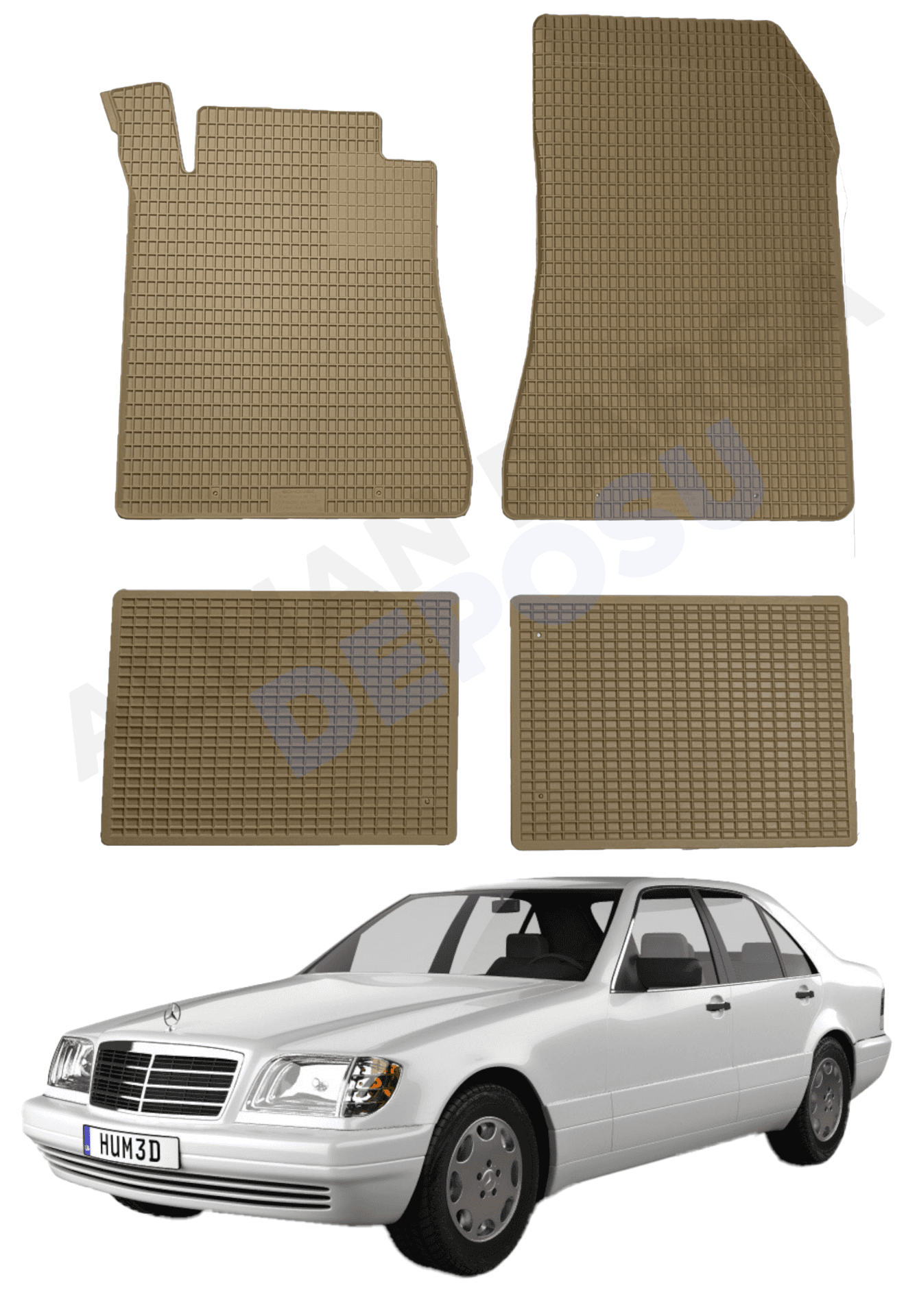 Mercedes S Serisi 1992-1998 W140 Lastik Paspas Bej Koku Yapmaz Orijinal Kesim Schönek