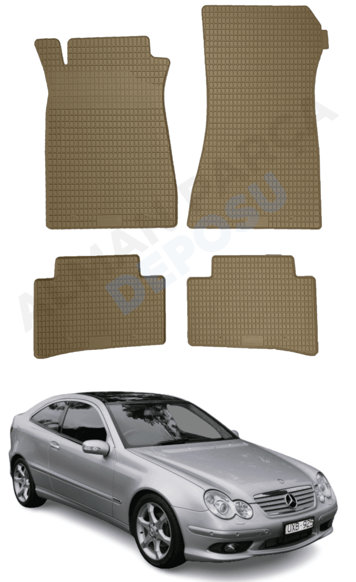 Mercedes C Serisi 2000-2007 W203 Coupe Lastik Paspas Bej Koku Yapmaz Orijinal Kesim Schönek