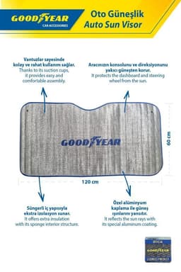 Güneşlik 120x60 cm 3mm | GDY 401014