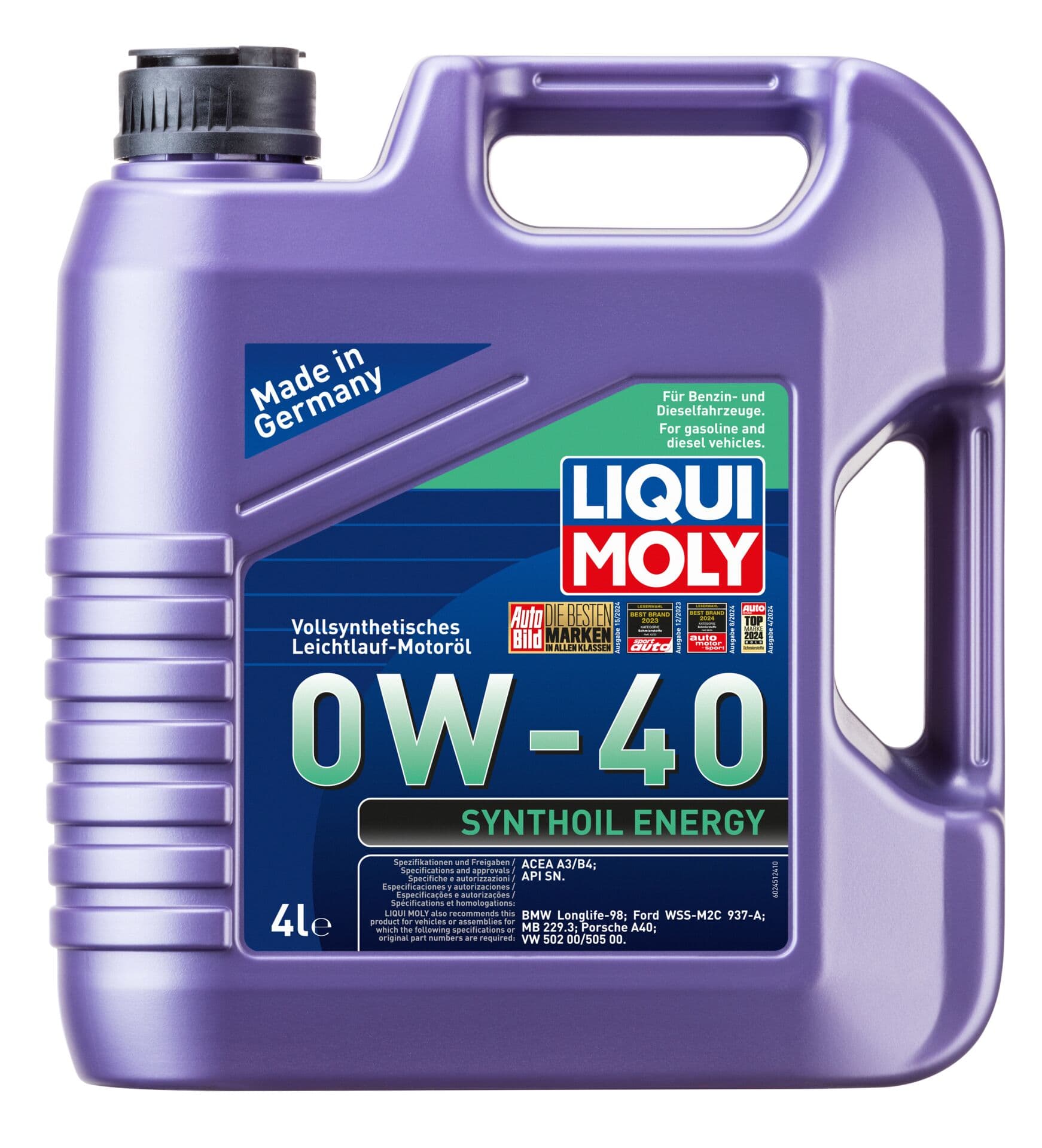 Liqui Moly Synthoil Energy 0W40 Motor Yağı 4 Litre | LQM-2451