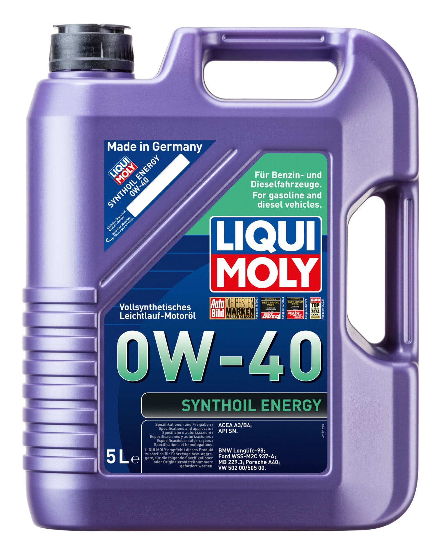 Liqui Moly Synthoil Energy 0W40 Motor Yağı 5 Litre | LQM-9515