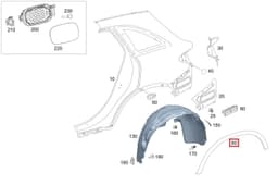 Mercedes GLC Serisi X253 Çamurluk Dodiği Arka Sağ | İTHAL A2538850822